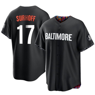 Black Bj Surhoff Men's Baltimore Orioles 2023 City Connect Jersey - Replica Big Tall