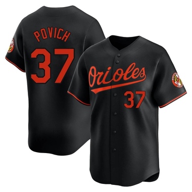 Black Cade Povich Men's Baltimore Orioles Alternate Jersey - Limited Big Tall