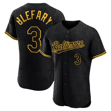 Black Curt Blefary Men's Baltimore Orioles Snake Skin City Jersey - Authentic Big Tall