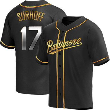 Black Golden Bj Surhoff Men's Baltimore Orioles Alternate Jersey - Replica Big Tall