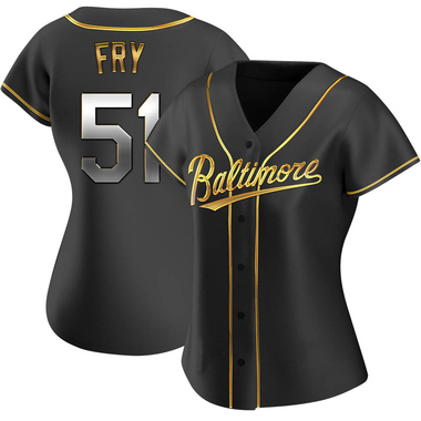 Black Golden Paul Fry Women's Baltimore Orioles Alternate Jersey - Replica Plus Size