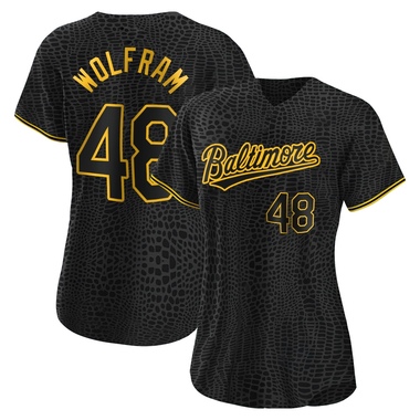 Black Grant Wolfram Women's Baltimore Orioles Snake Skin City Jersey - Authentic Plus Size