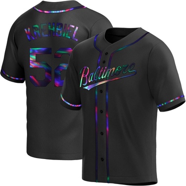 Black Holographic Joey Krehbiel Men's Baltimore Orioles Alternate Jersey - Replica Big Tall