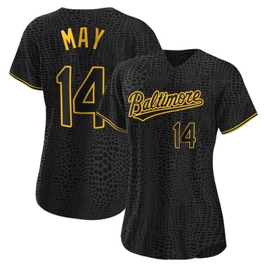 Black Lee May Women's Baltimore Orioles Snake Skin City Jersey - Replica Plus Size