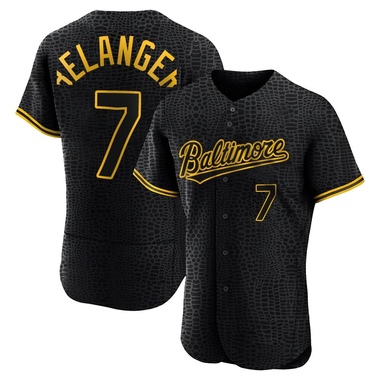 Black Mark Belanger Men's Baltimore Orioles Snake Skin City Jersey - Authentic Big Tall