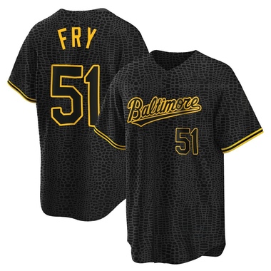 Black Paul Fry Youth Baltimore Orioles Snake Skin City Jersey - Replica