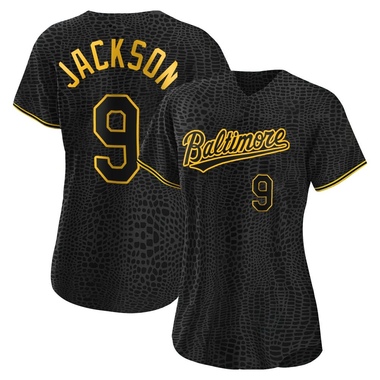 Black Reggie Jackson Women's Baltimore Orioles Snake Skin City Jersey - Authentic Plus Size