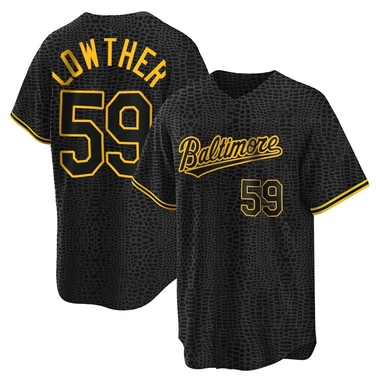 Black Zac Lowther Men's Baltimore Orioles Snake Skin City Jersey - Replica Big Tall