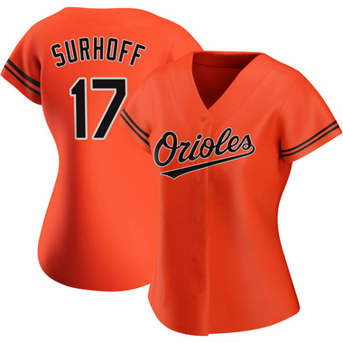 Orange Bj Surhoff Women's Baltimore Orioles Alternate Jersey - Authentic Plus Size