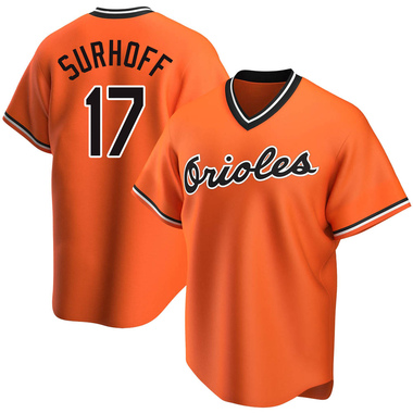 Orange Bj Surhoff Youth Baltimore Orioles Alternate Cooperstown Collection Jersey - Replica