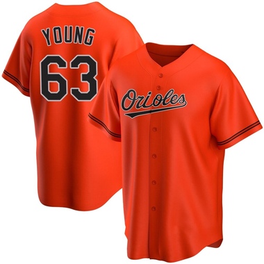 Orange Brandon Young Youth Baltimore Orioles Alternate Jersey - Replica
