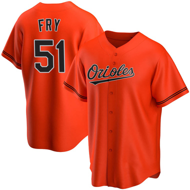 Orange Paul Fry Men's Baltimore Orioles Alternate Jersey - Replica Big Tall