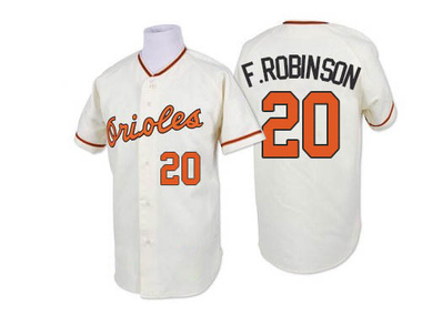 White Frank Robinson Men's Baltimore Orioles Throwback Jersey - Replica Big Tall