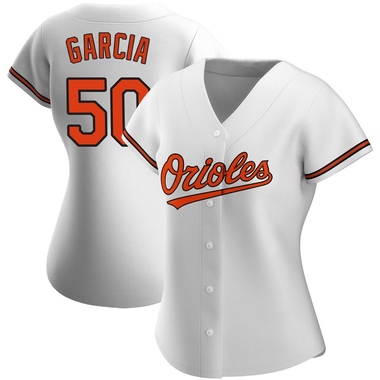White Rico Garcia Women's Baltimore Orioles Home Jersey - Replica Plus Size