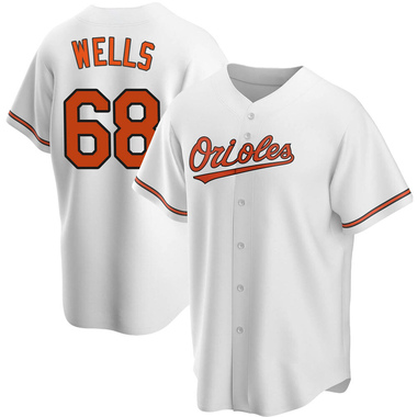 White Tyler Wells Men's Baltimore Orioles Home Jersey - Replica Big Tall